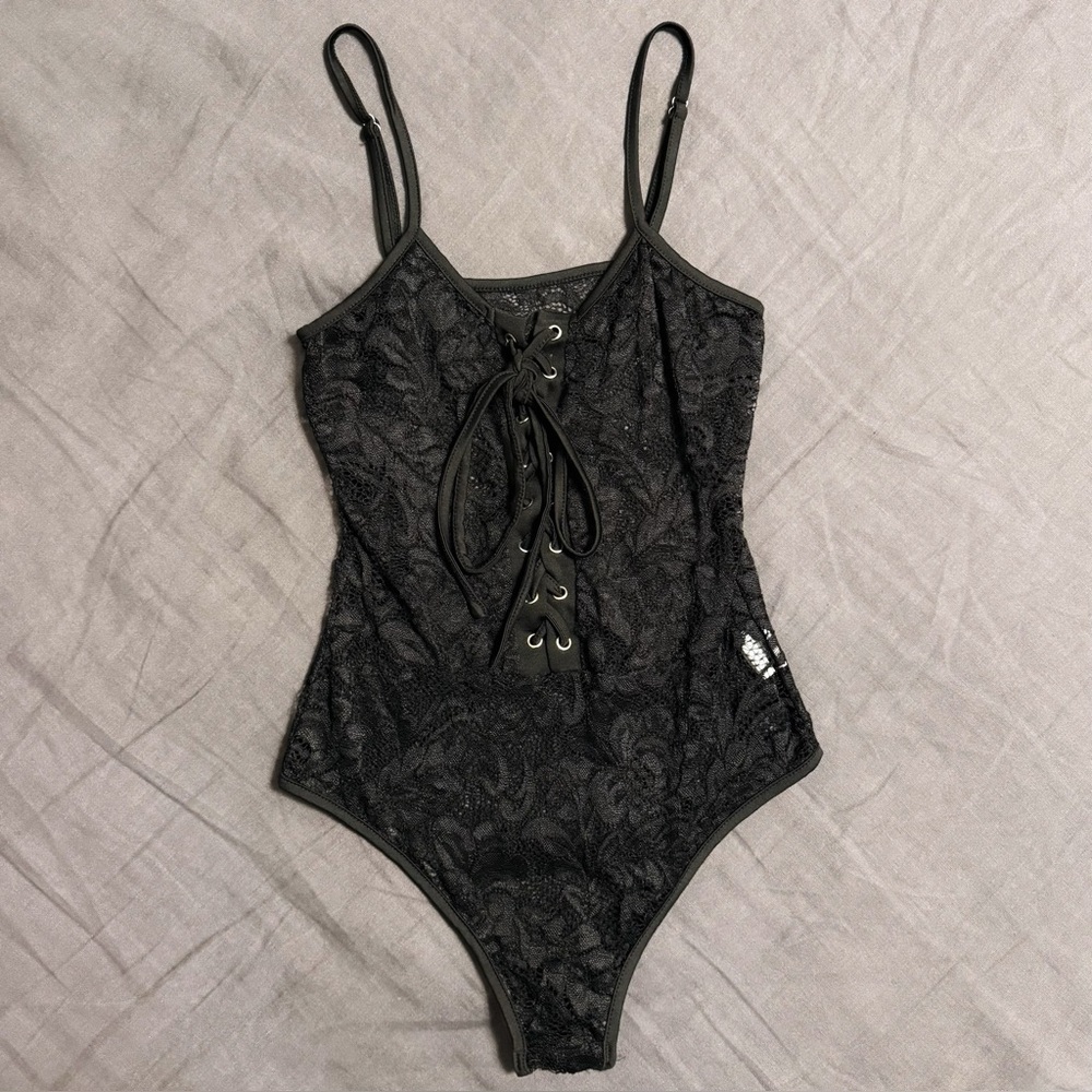 The Bralette Co. Laura Bodysuit Lace Front Sleeveless Lingerie Size XS